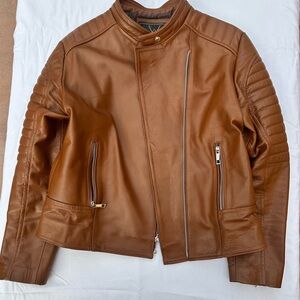 Real brown leather jacket